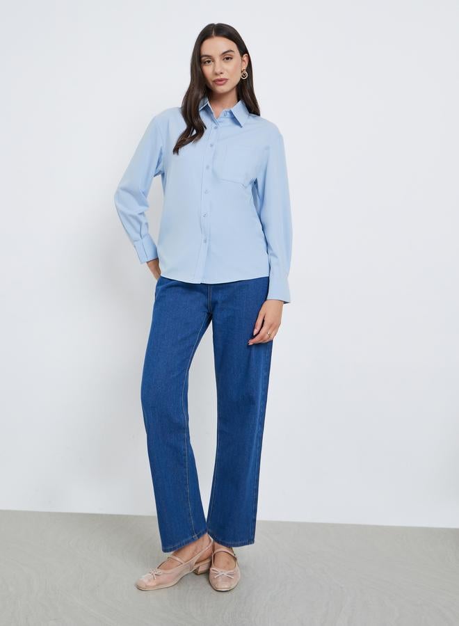 ستايلي بلوزة بأكمام طويلة مع أزرار غلق - Image 2