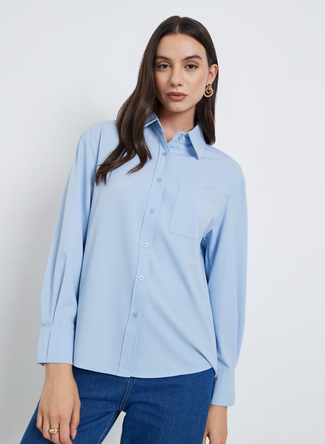 ستايلي بلوزة بأكمام طويلة مع أزرار غلق - Image 3