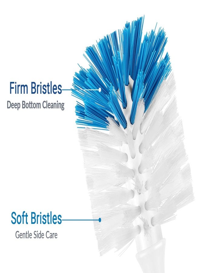 YeuDeuy Bottle Brush Cleaner, Long Handle Bottle Brush with Dual Bristles for Water Bottles, Glassware, Mugs, Sports & Baby Bottles Cleaning, Blue 3 Pack - Image 2