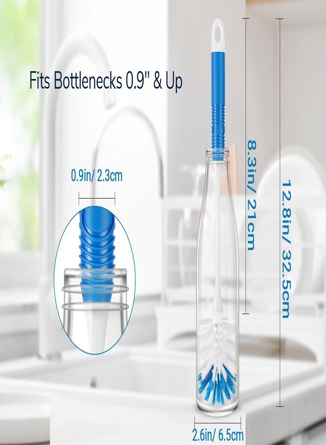 YeuDeuy Bottle Brush Cleaner, Long Handle Bottle Brush with Dual Bristles for Water Bottles, Glassware, Mugs, Sports & Baby Bottles Cleaning, Blue 3 Pack - Image 5