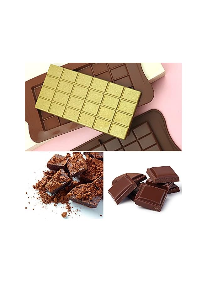 S-TOP 4 PCS Chocolate Moulds with 100 Gold Foil Wrappers, Non-stick Chocolate Bar Moulds Chocolate Bar Maker Break-Apart Silicone Chocolate Moulds - Image 4