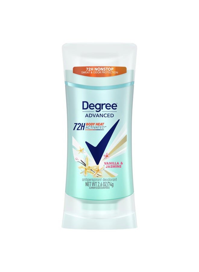 Degree Advanced Protection Antiperspirant Deodorant Vanilla & Jasmine for 72-Hour Sweat & Odor Control for Women, with Body Heat Activated Technology, 2.6 oz - Image 1