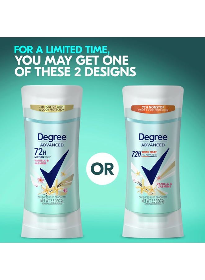 Degree Advanced Protection Antiperspirant Deodorant Vanilla & Jasmine for 72-Hour Sweat & Odor Control for Women, with Body Heat Activated Technology, 2.6 oz - Image 2