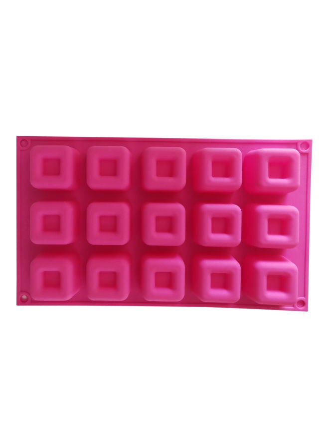 NIBEMINENT 15 Cavity Squared Sphere Shape Silicone Cake Mold Pink 29x17cm - Image 4