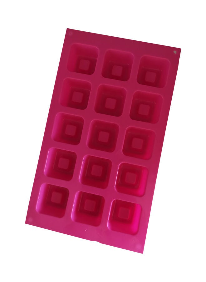 NIBEMINENT 15 Cavity Squared Sphere Shape Silicone Cake Mold Pink 29x17cm - Image 3