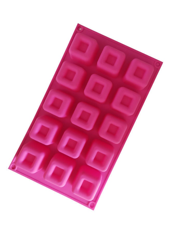 NIBEMINENT 15 Cavity Squared Sphere Shape Silicone Cake Mold Pink 29x17cm - Image 2