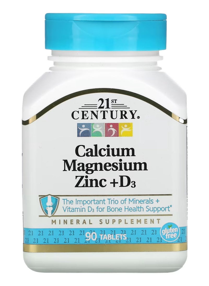 21st Century كالسيوم وماغنسيوم زنك + فيتامين د3 - 90 قرص - Image 1