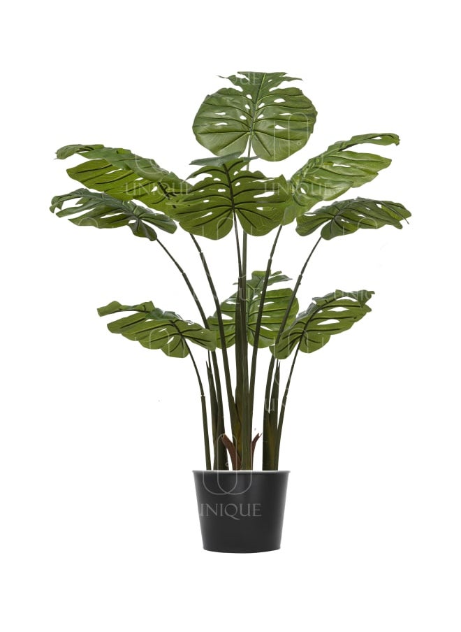 Unique Pots And Plants Monstera Multi Stem Artifiical Tree Green Leafs H130CM  - Image 1