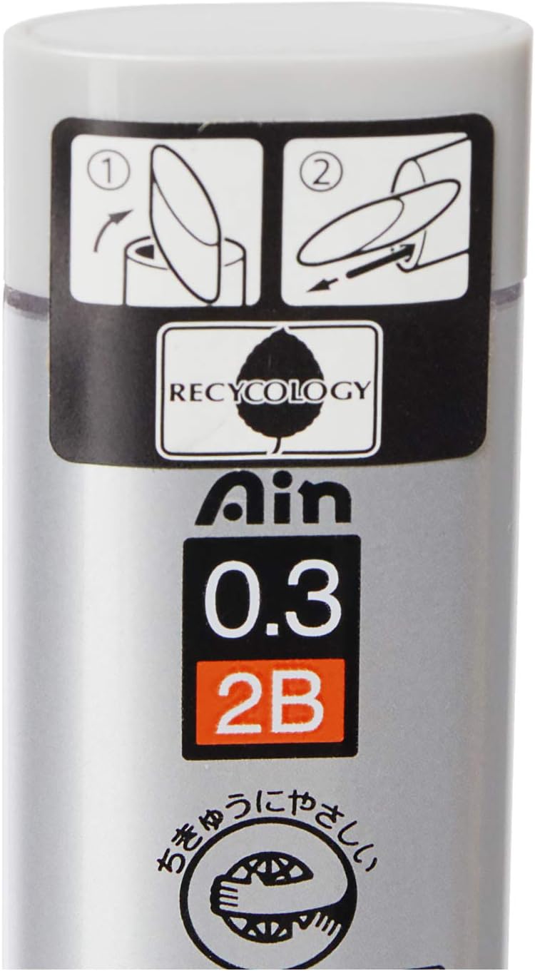 Pentel Mechanical Pencil Lead, Ain Stein, 0.3mm, 2B (C273-2B) - Image 1