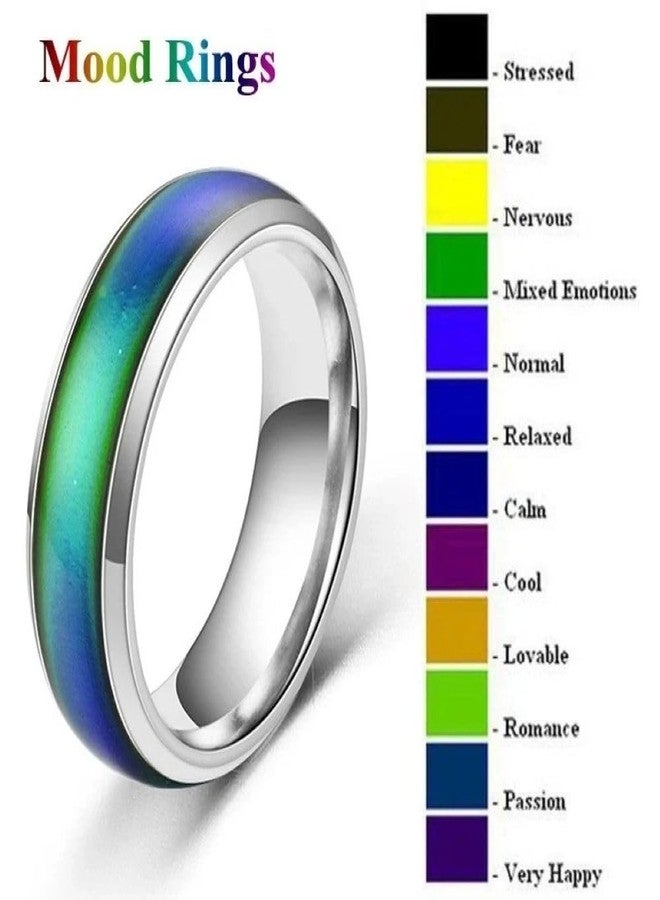 Funny Guy Mugs Band Mood Ring for Kids and Adults, Size 10 - Includes Color Mood Chart - Image 2