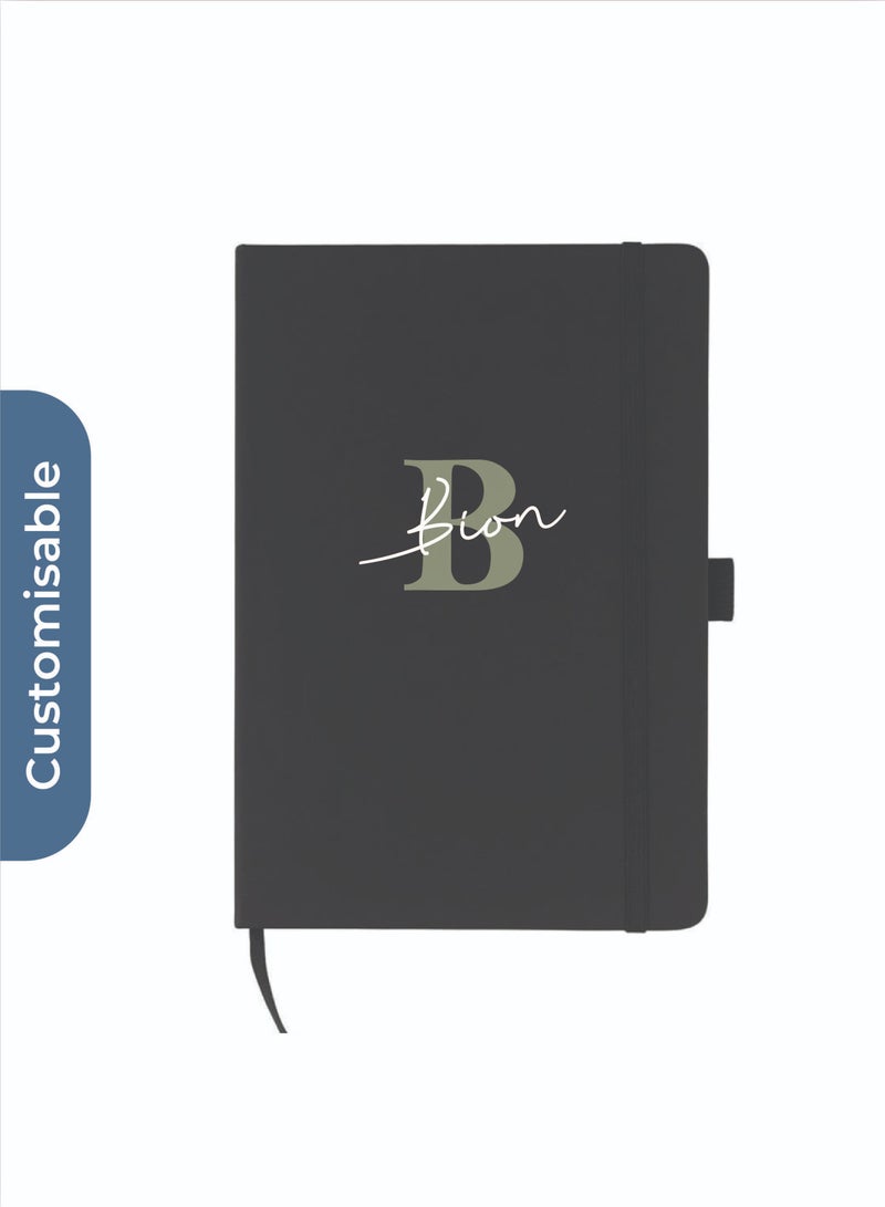 جيفتولوجي دفتر ملاحظات شخصي من JURSI - Giftology A5 PU مع حلقة قلم - أسود - Image 2