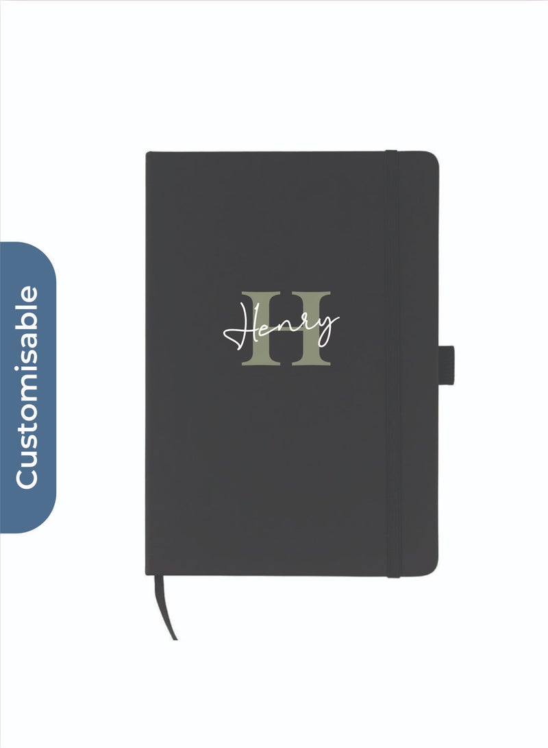 جيفتولوجي دفتر ملاحظات شخصي من JURSI - Giftology A5 PU مع حلقة قلم - أسود - Image 1