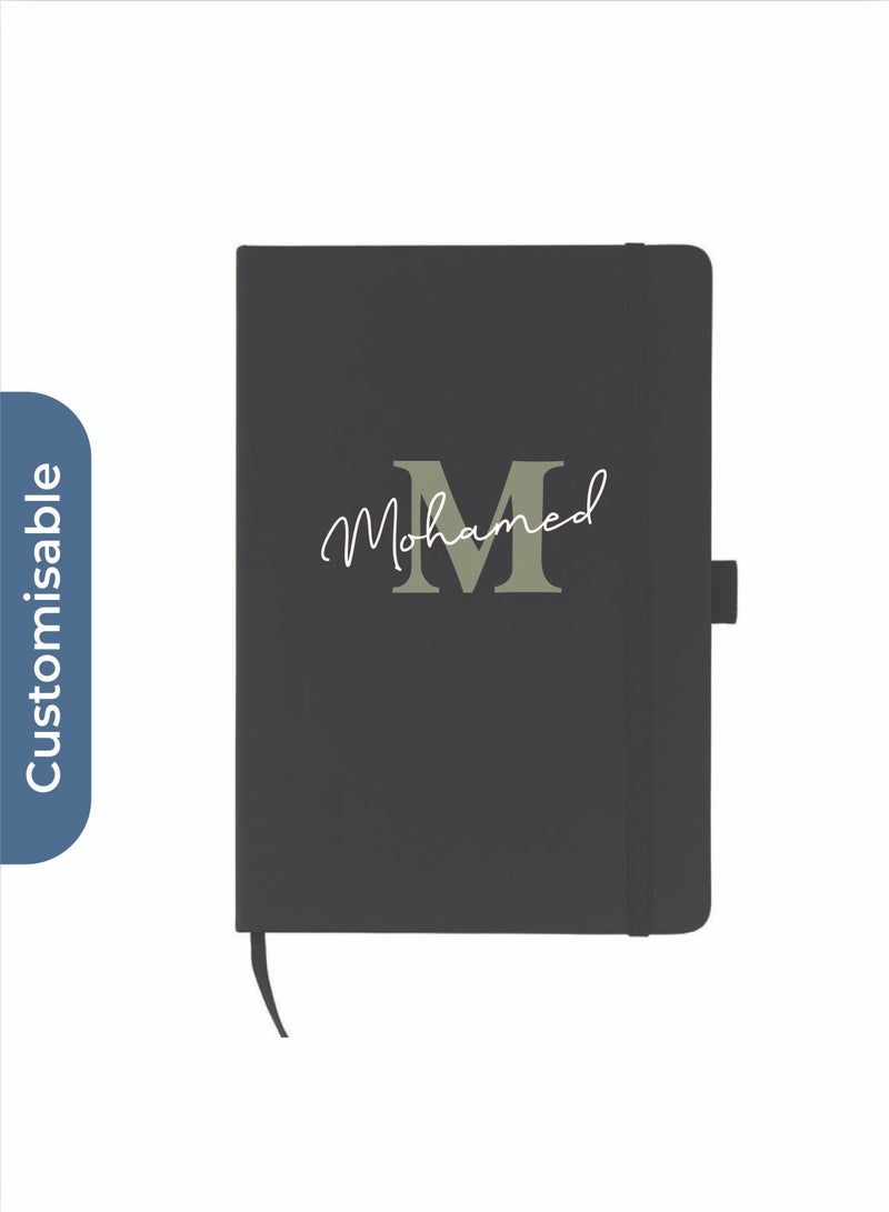 جيفتولوجي دفتر ملاحظات شخصي من JURSI - Giftology A5 PU مع حلقة قلم - أسود - Image 3