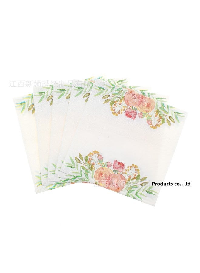 Variety Of Paper Towels Can Make Printed Napkins Disposable Paper Towels To Make Holiday Party Supplies-Color:Tissue 25*25-watercolor Flowers - Image 1