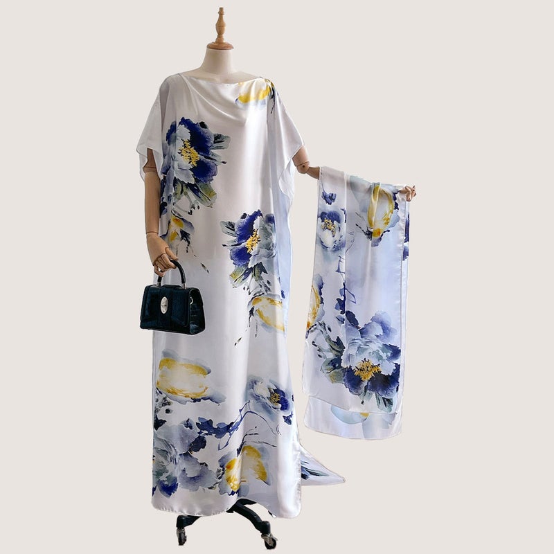 Spring and Summer Fashion New Foreign Trade Style Beach Vacation Faux Silk Sun Protection Cover-Up Women''s Loose Robe Scarf - Image 2