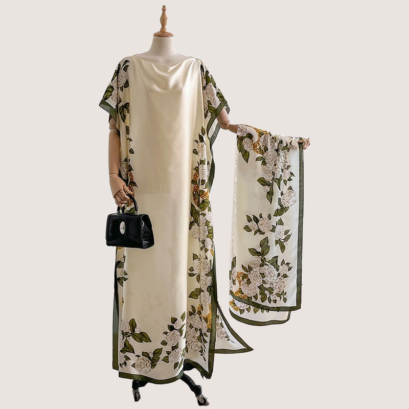 Spring and Summer Fashion New Foreign Trade Style Beach Vacation Faux Silk Sun Protection Cover-Up Women''s Loose Robe Scarf - Image 3