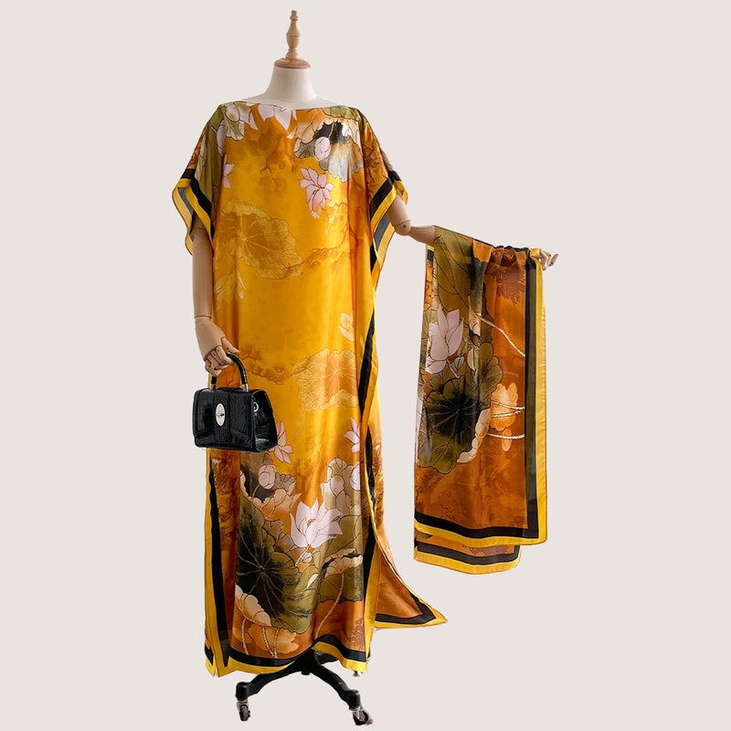 Spring and Summer Fashion New Foreign Trade Style Beach Vacation Faux Silk Sun Protection Cover-Up Women''s Loose Robe Scarf - Image 4