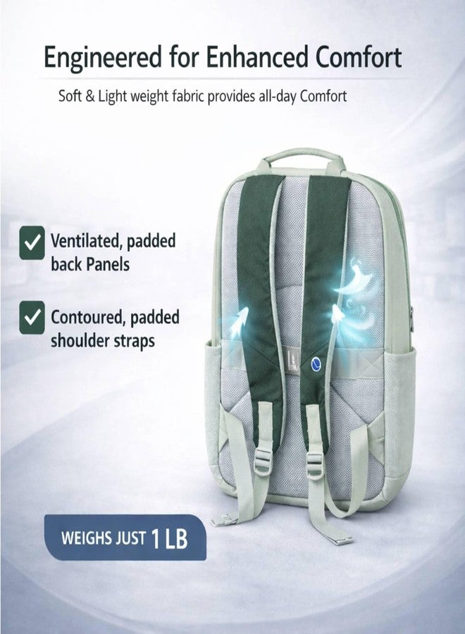 Lify 17L Backpack for Men & Women | Water-Resistant, Lightweight Daypack | Laptop Backpack with Trolley Sleeve, Quick Access Pocket & Bottle Holder | (16.2 Inch) (Emerald Forest & Satin Steel) - Image 5