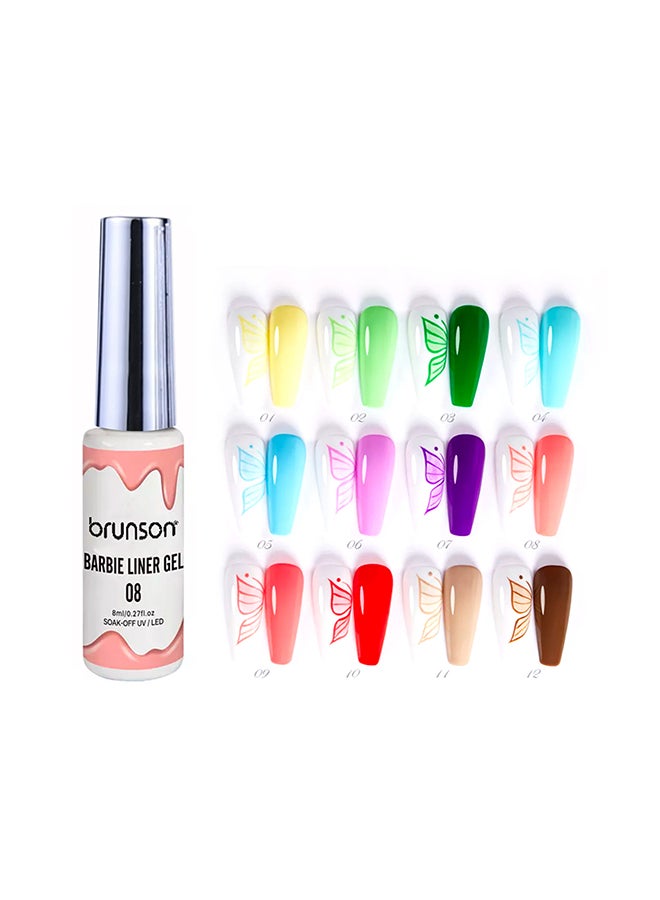 brunson طلاء أظافر جل لاينر، فرشاة في زجاجة للرسم والرسم بالتصميمات BNAGK02 - Image 2