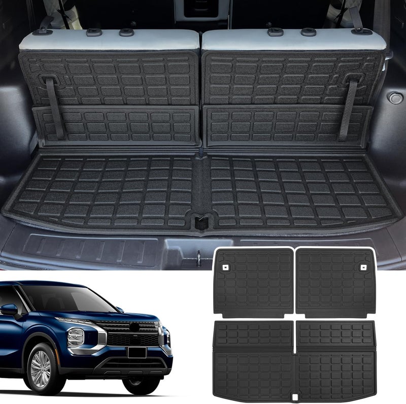 powoq Cargo Mat for 2022-2024 Mitsubishi Outlander 7-Seat - Trunk and Backrest Mat - Image 1