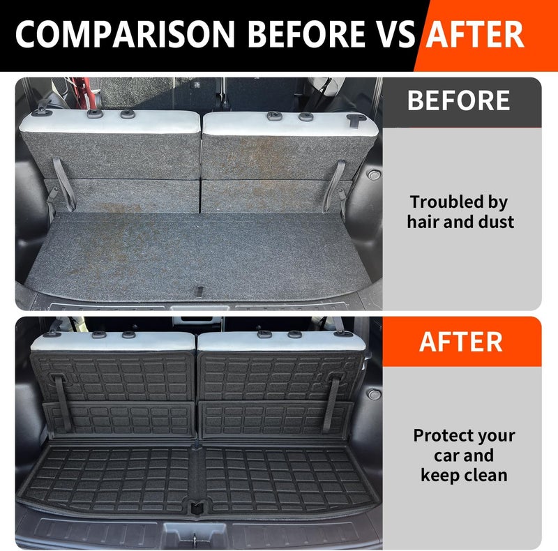 powoq Cargo Mat for 2022-2024 Mitsubishi Outlander 7-Seat - Trunk and Backrest Mat - Image 3