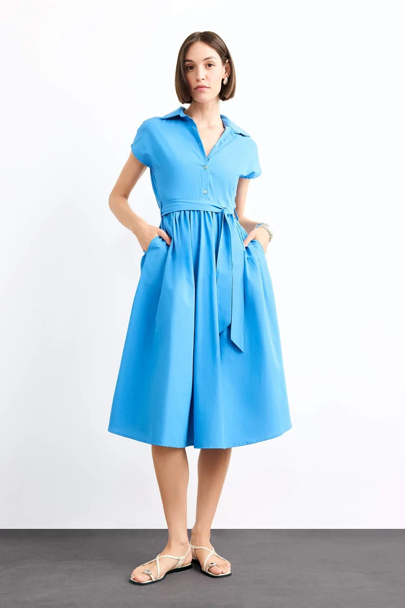 DeFacto Terry Cotton Short Sleeve Long Length Dress