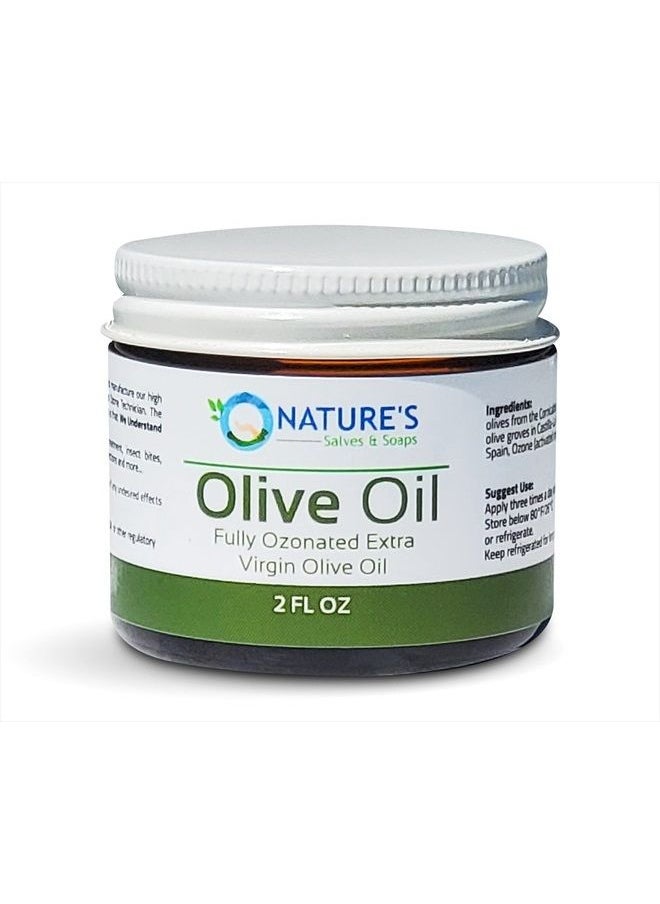 Fully Ozonated 100% Organic Cold Pressed Extra Virgin Olive Oil. Holistic, Homeopathic, Natural, Dental, Skin, Hair - 2 Oz - * Glass Jar *