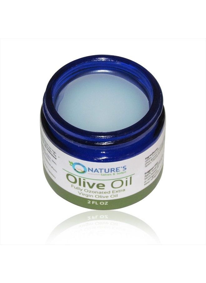 Fully Ozonated 100% Organic Cold Pressed Extra Virgin Olive Oil. Holistic, Homeopathic, Natural, Dental, Skin, Hair - 2 Oz - * Glass Jar *