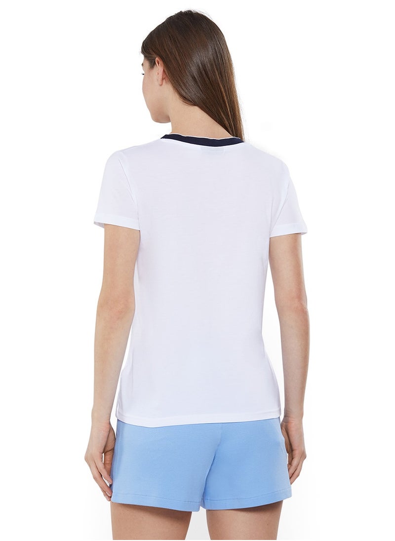 NAUTICA Regular Fit Cotton Blend Logo V-Neck T-shirt  - Image 3
