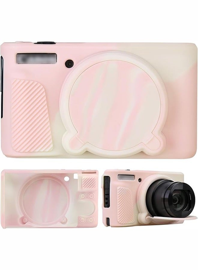 Unewshi Case for Canon PowerShot SX740 HS Camera, Soft Silicone Case, SX740/SX730 HS Accessories with Detachable Lens Cap Rubber Band Tempered Glass Screen Protector  - Image 1