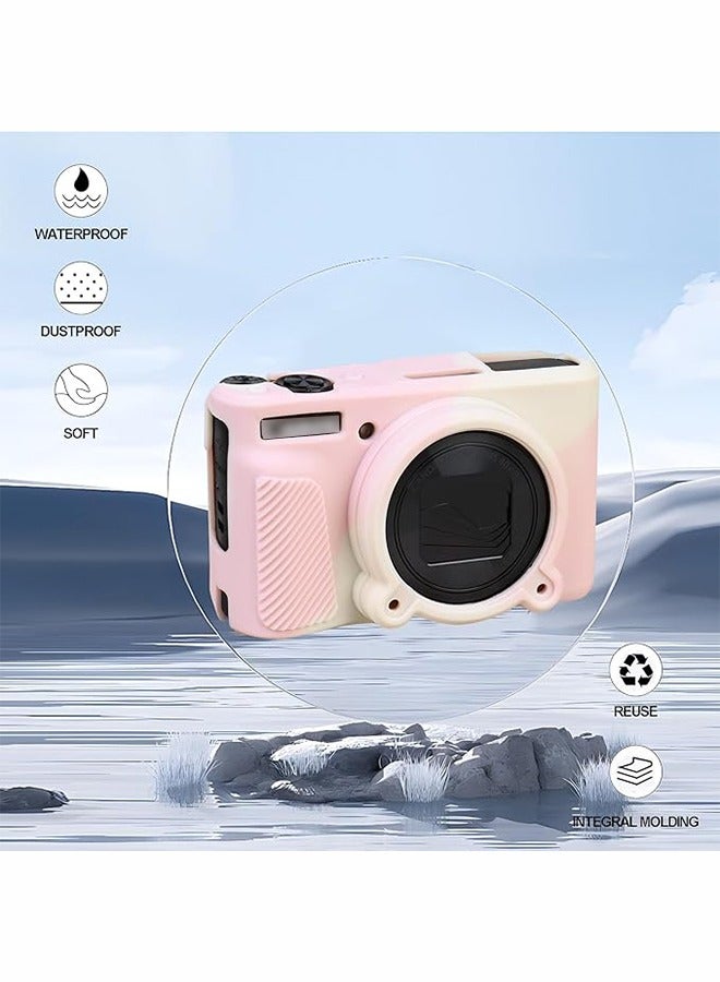 Unewshi Case for Canon PowerShot SX740 HS Camera, Soft Silicone Case, SX740/SX730 HS Accessories with Detachable Lens Cap Rubber Band Tempered Glass Screen Protector  - Image 5