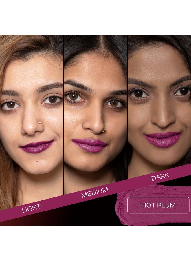 FACESCANADA Weightless Matte Lipstick - Hot Plum 24 (Plum), 4.5G | Highly Pigmented Lip Color | Smooth One Stroke Glide | Moisturizes & Hydrates Lips | Vitamin E, Jojoba & Almond Oil Enriched - Image 2