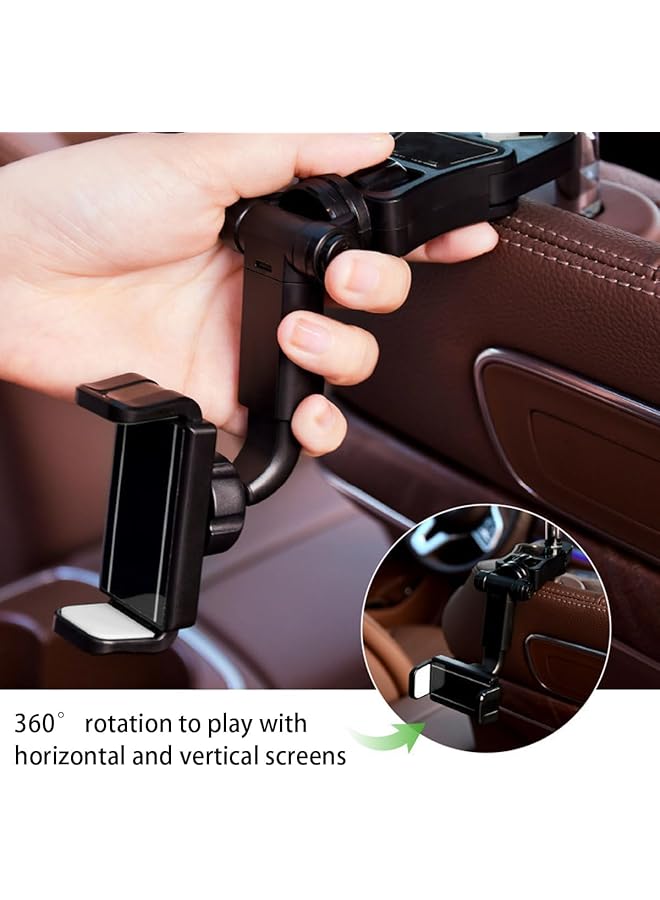 KASTWAVE Rear View Mirror Phone Holder, 360°Rotatable & Retractable, Abs Multi-Functional Adjustable Cellphone Holder, Universal Car Phone Holder For All Smartphones, Multifunctional Car Clip For Iphone - Image 3