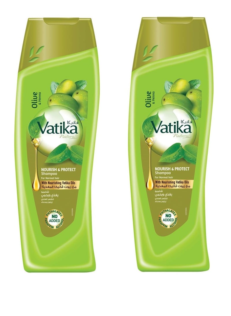 فاتيكا قطعتين من شامبو يغذي ويحمي الشعر بخلاصة الزيتون والحناء 350 مل - Image 1
