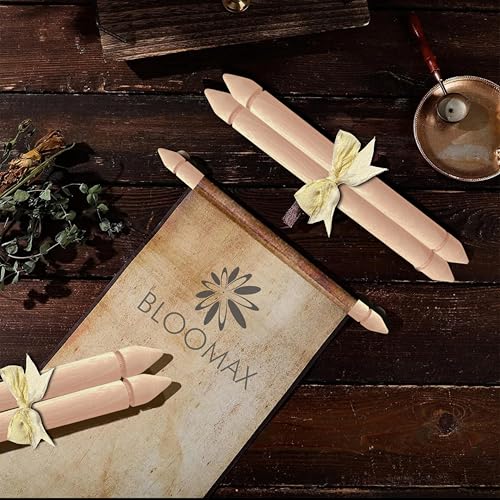 BLOOMAX® 12 Pcs Wooden Scroll Rods with Decorative Ends | 12 inch × 20mm Natural Hardwood Dowels | DIY Wedding, Birthday, Party Invitation & Craft Supplies - Image 3