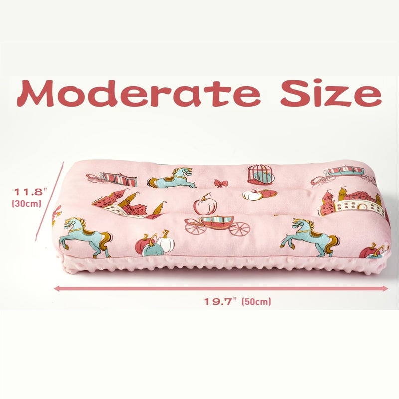 Reidio 1Pcs Toddler Pillow Double Sided Breathable Soft Cotton & Minky Dot Fabric Kids Pillow Cute Small Pillow Machine Washable (Yellow) - Image 2