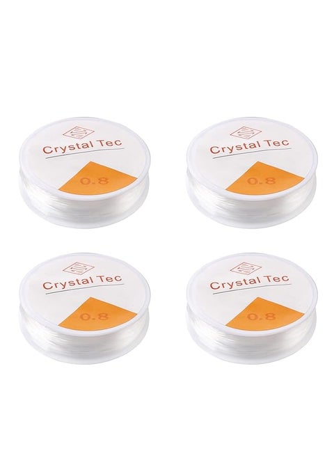0.8Mm Crystal String Stretch Line 4 Pcs Clear Stretch String Bracelet Elastic Beaded String Elastic Cord For Diy Jewelery Making Necklace Bracelet Beading Thread