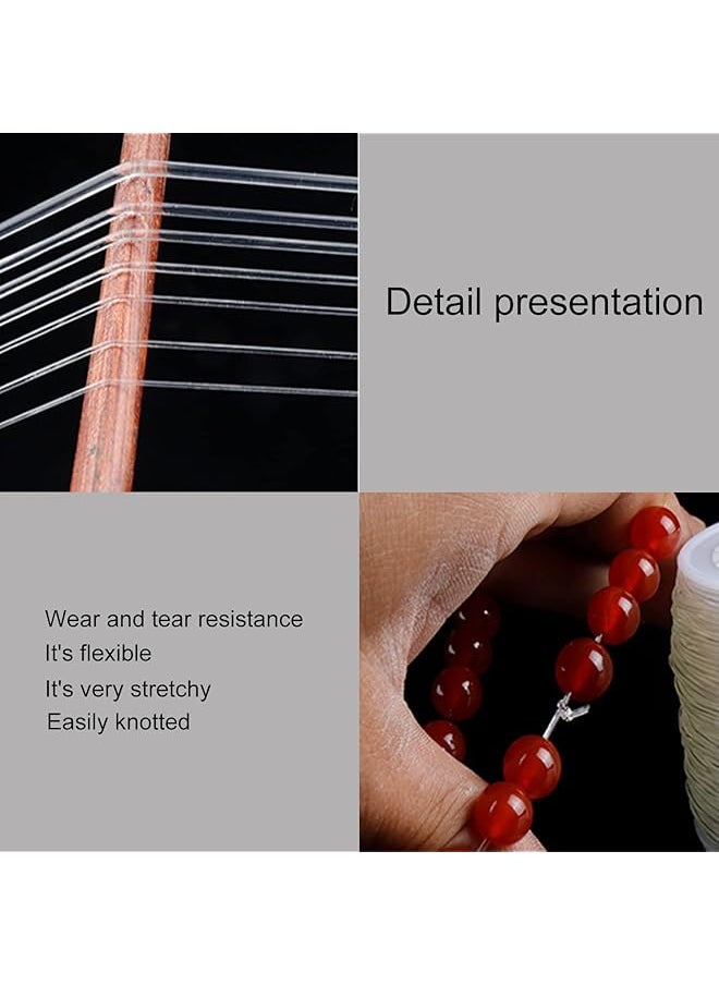 0.8Mm Crystal String Stretch Line 4 Pcs Clear Stretch String Bracelet Elastic Beaded String Elastic Cord For Diy Jewelery Making Necklace Bracelet Beading Thread
