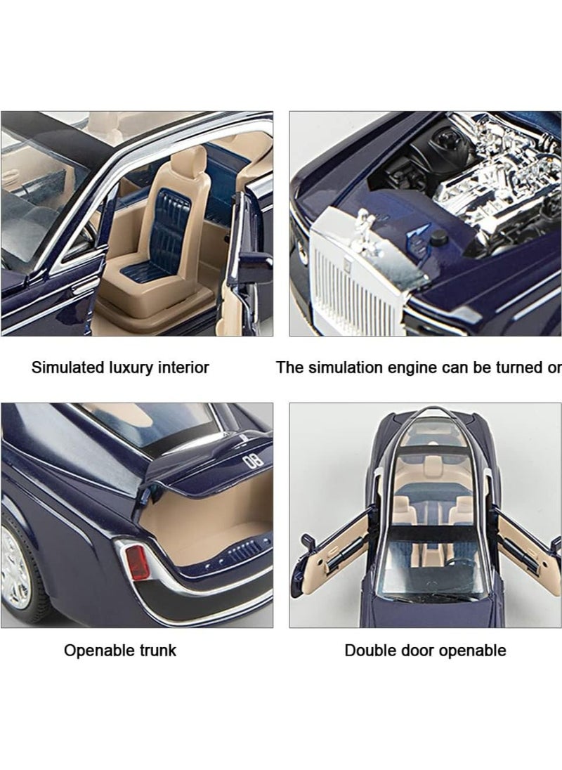 Swift 1:24 Rolls-Royce Sweptail Toy Car Alloy Diecast Collectible Model Car for Kids Gift, Pull Back Toy Car with Sound and Light, Classic Double Door, Car Logo Can be Folded,  Navy Blue  - Image 4