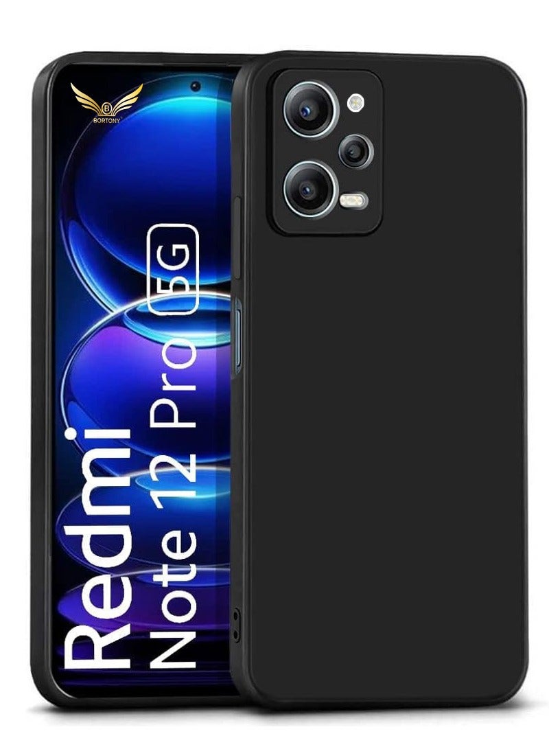 BORTONY Redmi Note 12 Pro 5G Cover Slim Fit Soft TPU Back Cover Flexible Soft Silicone Case Matte with Camera Protection for Xiaomi Redmi Note 12 Pro 5G - Image 1