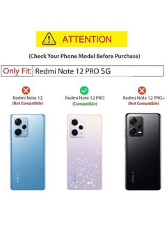بورتوني غطاء Redmi Note 12 Pro 5G غطاء خلفي ناعم من مادة TPU مرن وناعم من السيليكون غير لامع مع حماية الكاميرا لهاتف Xiaomi Redmi Note 12 Pro 5G  - Image 2