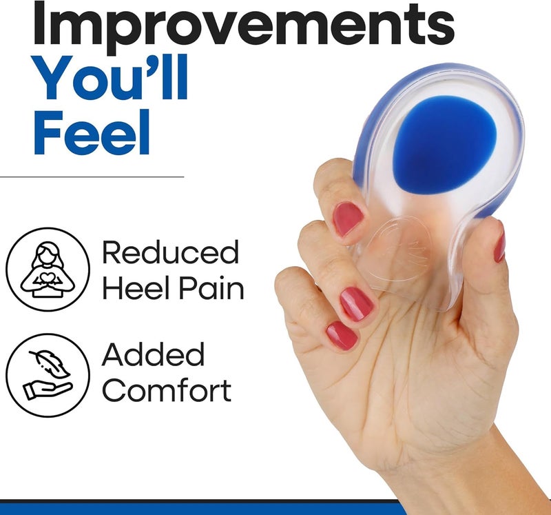 SPAREQUE Gel Heel cups Silicone Heel Pad for Heel Ankle Pain, Heel Spur Shoe Support Pad for Men and Women Shock Cushion Pad for Heels - Image 2