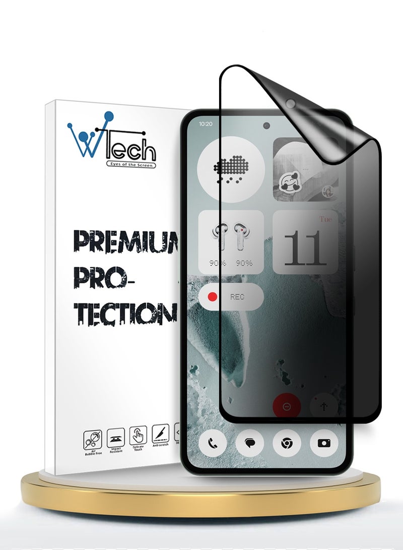 Wtech Nothing CMF Phone 2 Pro 5G 2025 Premium Nano Ceramic Privacy Full Glue Full Cover Matte Flexible Screen Protector (MSCNMP) - Clear/Black - Image 1