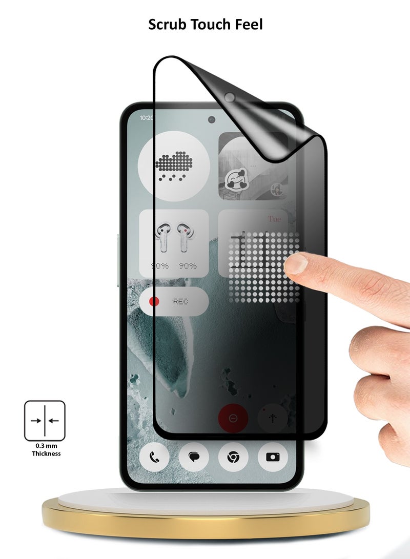 Wtech Nothing CMF Phone 2 Pro 5G 2025 Premium Nano Ceramic Privacy Full Glue Full Cover Matte Flexible Screen Protector (MSCNMP) - Clear/Black - Image 3