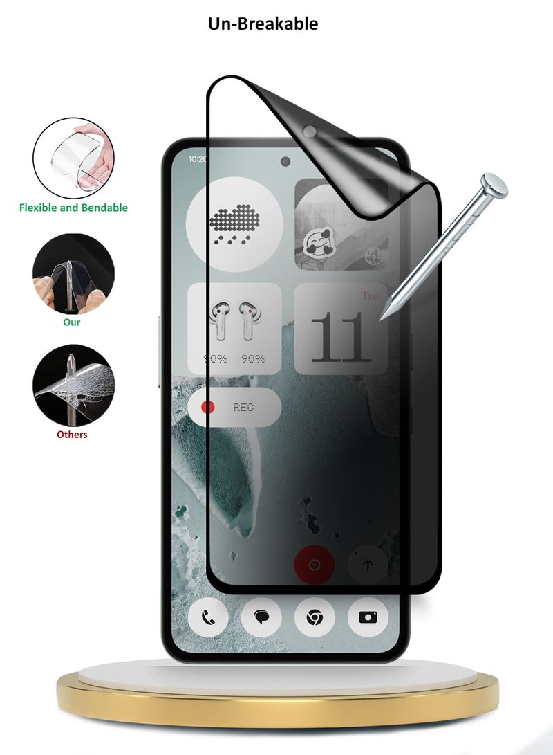 Wtech Nothing CMF Phone 2 Pro 5G 2025 Premium Nano Ceramic Privacy Full Glue Full Cover Matte Flexible Screen Protector (MSCNMP) - Clear/Black - Image 4