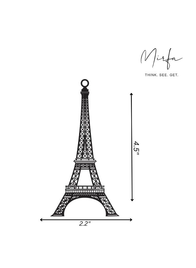 MIRFA Rearview Mirror Hanging Pendant - Wood - Black (Eiffel Tower) - Image 2