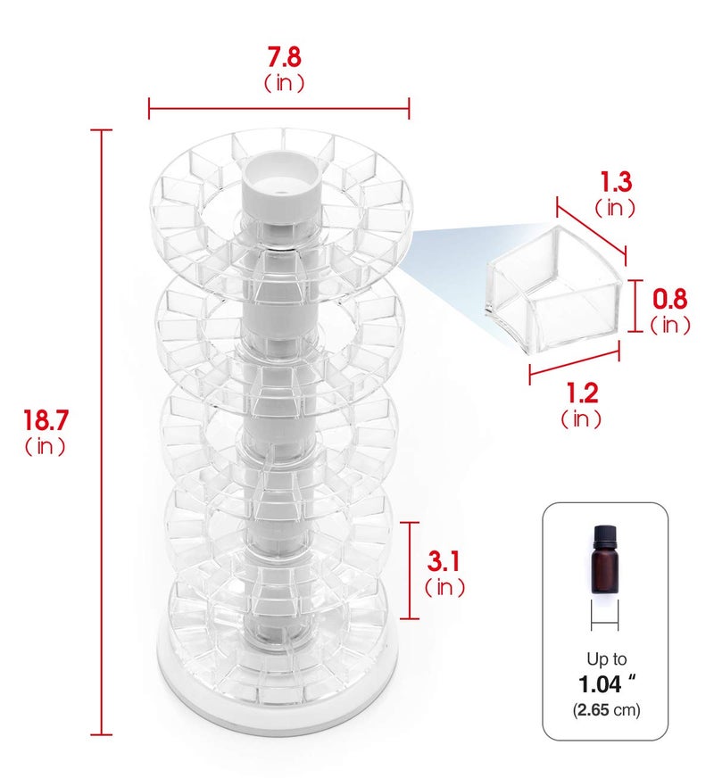 J JACKCUBE DESIGN Rotating Essential Oil Display Stand Spinning Rack for 75 Bottles(up to 120) Organizer 5 Tier Storage Holder -MK505A (5 Tier) - Image 2