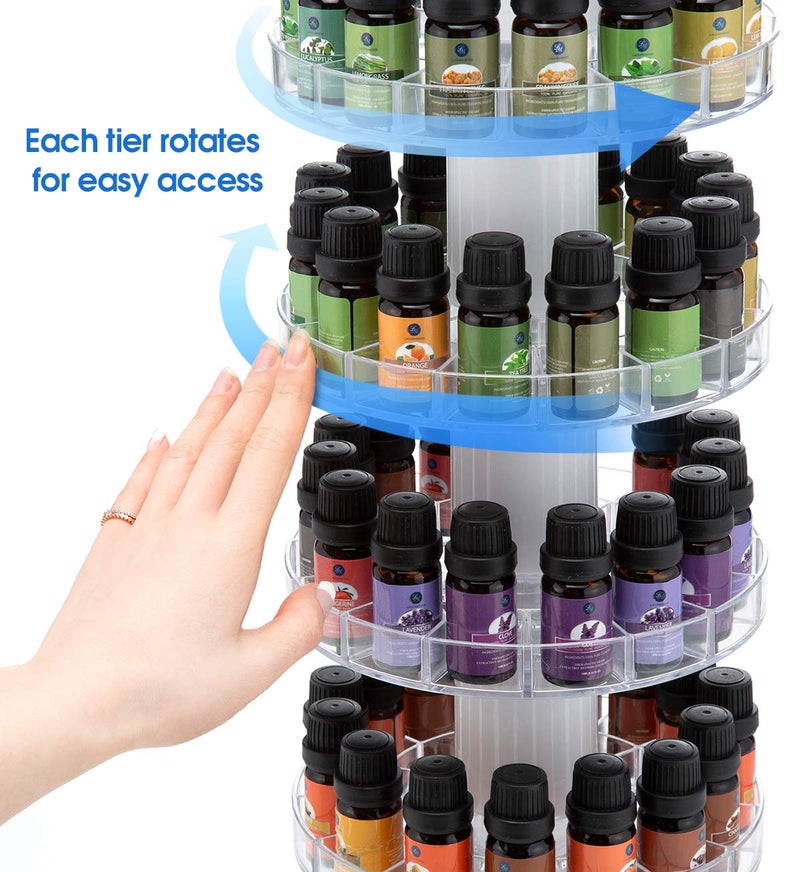 J JACKCUBE DESIGN Rotating Essential Oil Display Stand Spinning Rack for 75 Bottles(up to 120) Organizer 5 Tier Storage Holder -MK505A (5 Tier) - Image 4