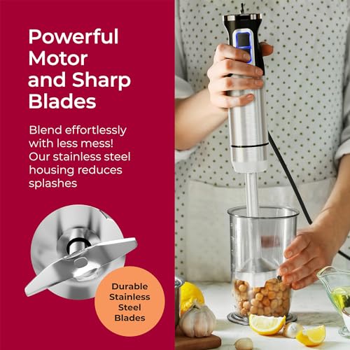 Mueller Immersion Blender Handheld - 8 Speed Stainless Steel Electric Hand Blender, Emulsion Blender Stick Kitchen Gadget with Turbo Mode - Image 5