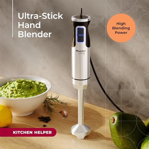 Mueller Immersion Blender Handheld - 8 Speed Stainless Steel Electric Hand Blender, Emulsion Blender Stick Kitchen Gadget with Turbo Mode - Image 2